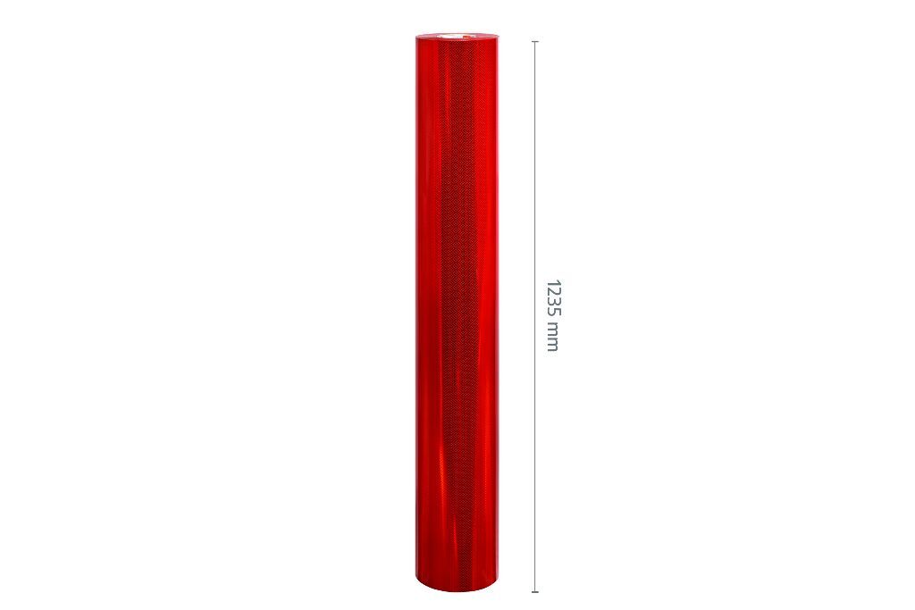 Rote ORAFOL 6910 Reflexfolie als Großrolle mit 1235 mm Rollenbreite