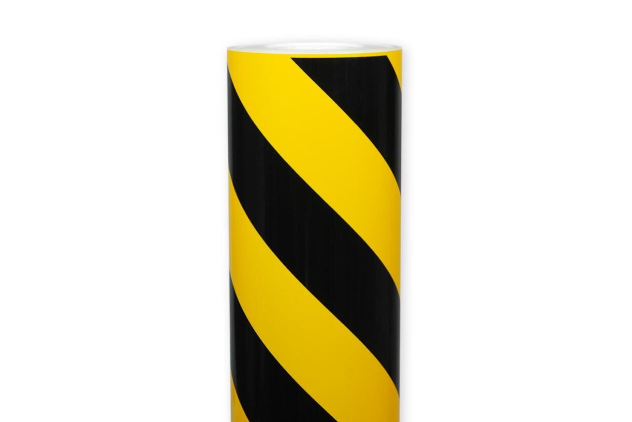 Einzelne Rolle Orafol ORALITE 5431 Industrie-Warnfolie schwarz-gelb, 600 mm, linksweisend