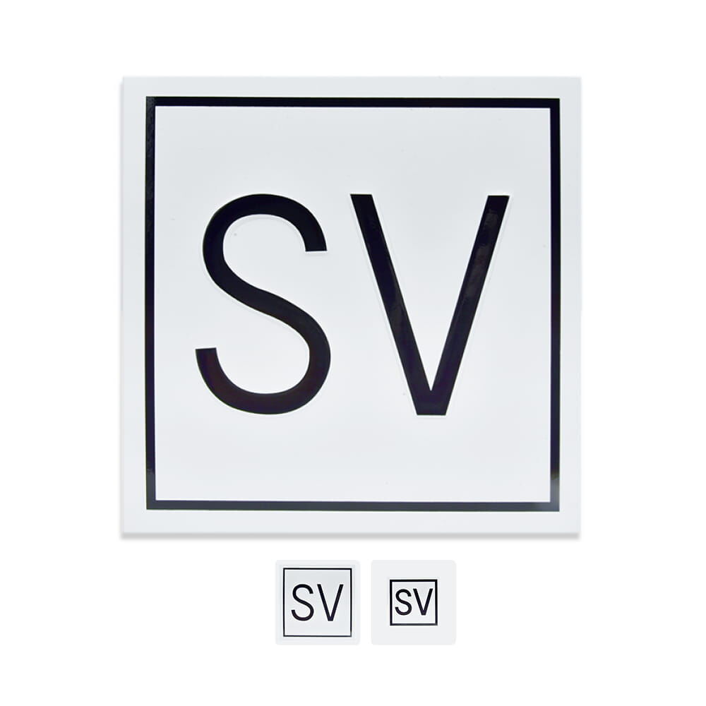 SV-Schilder zur Kennzeichnung von Sicherheitsventilen, erhältlich in verschiedenen Größen