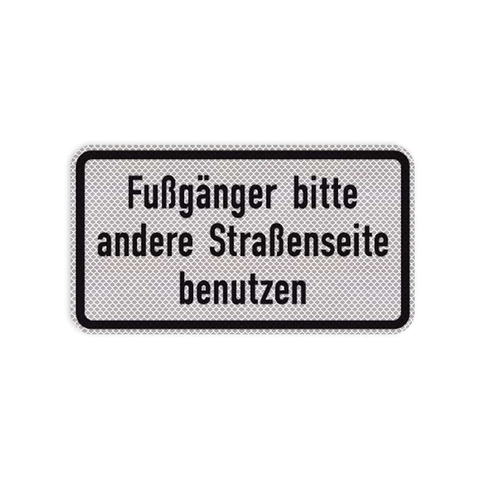 VZ 2140 Fußgänger bitte andere Straßenseite benutzen VZ 2140 Fußgänger bitte andere Straßenseite benutzen