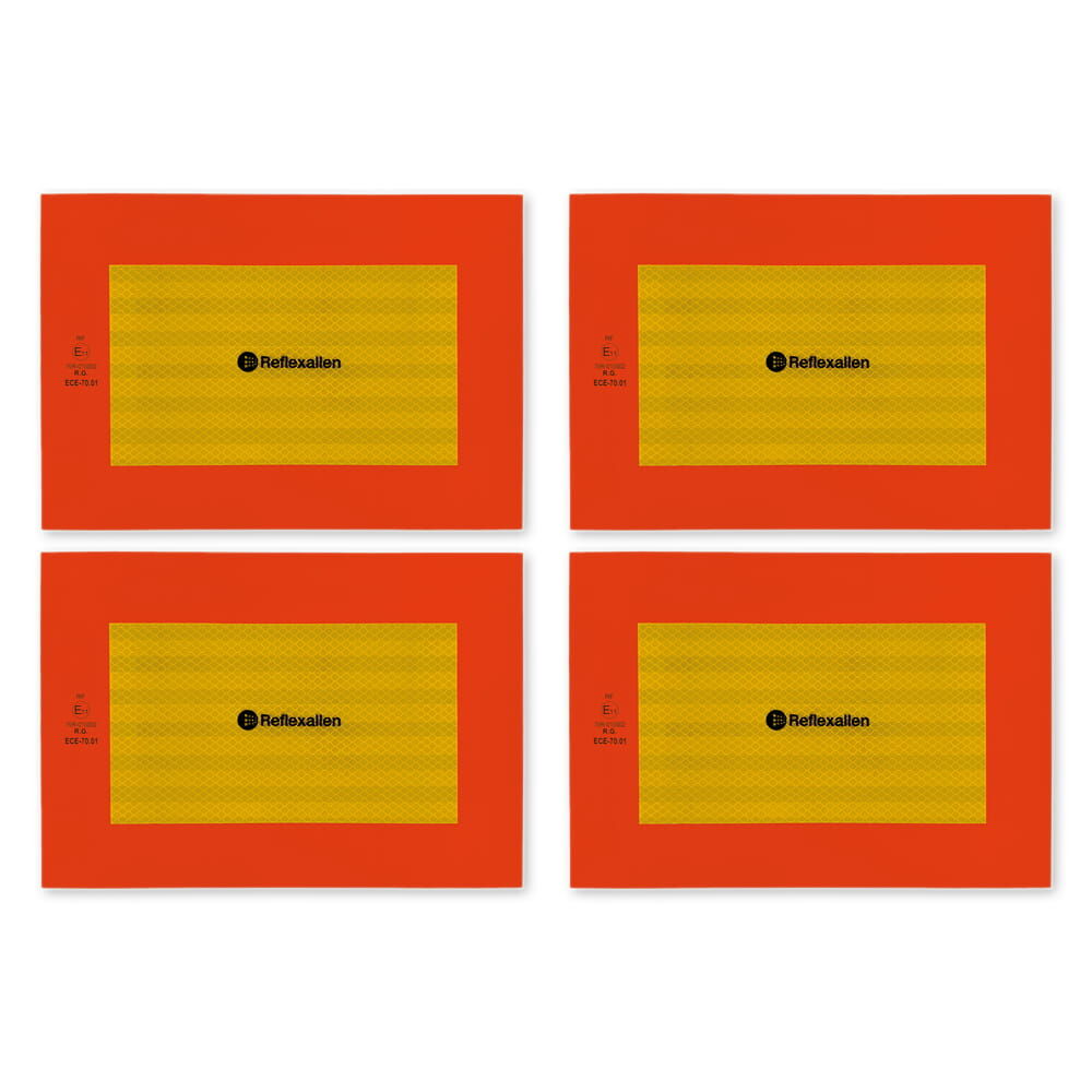 Reflexallen Heckwarntafel Viertelmarkierungen für Anhänger auf Aluminium