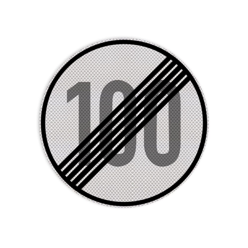 VZ 278-100 Ende der zulässigen Höchstgeschwindigkeit 100 km/