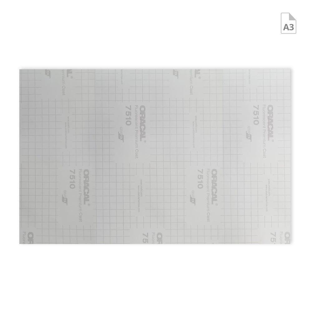 Rückseite A3-Bogen ORACAL 7510 mit kariertem Trägerpapier.