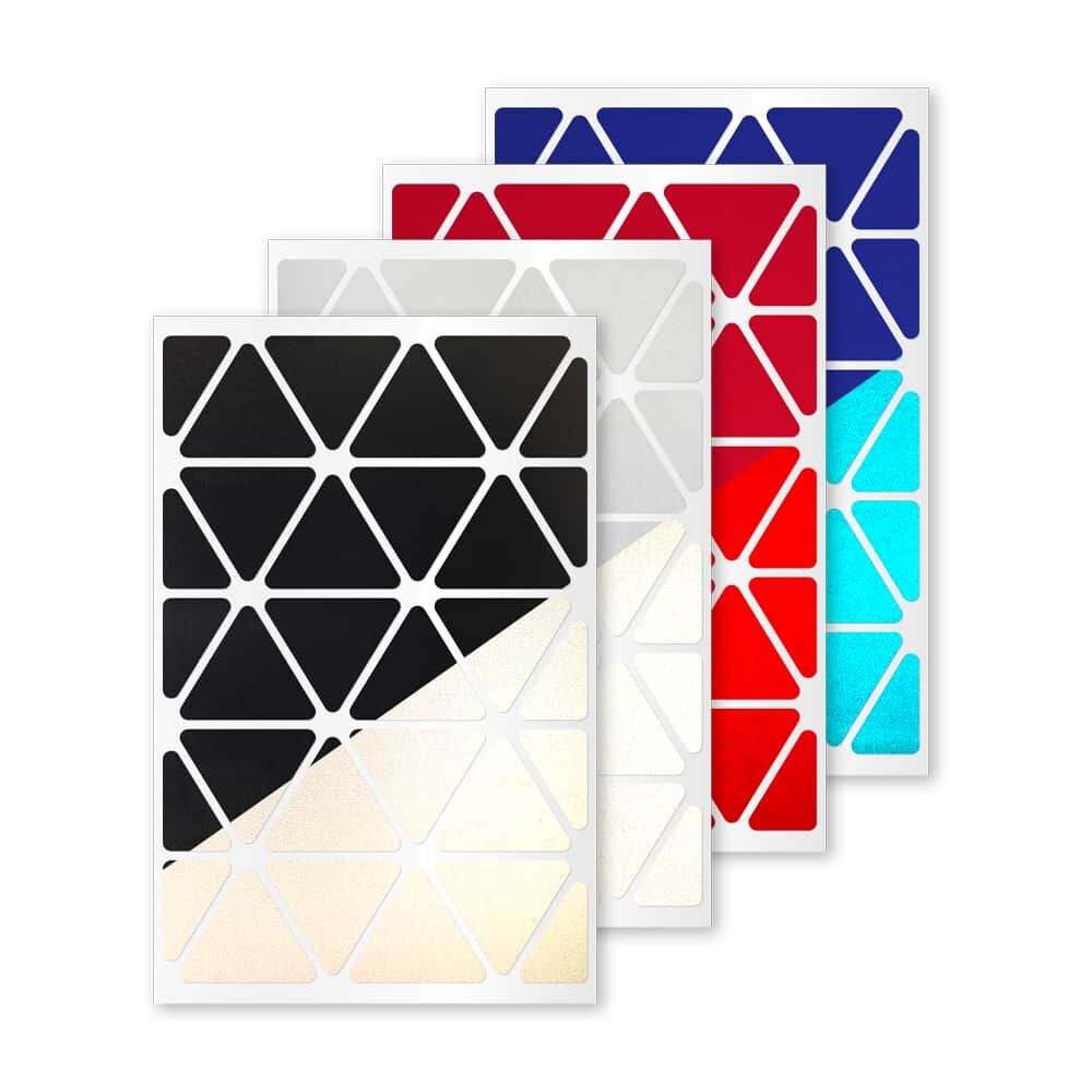 Reflexsticker Light Dreiecke in mehreren Farben auf Stickerbögen
