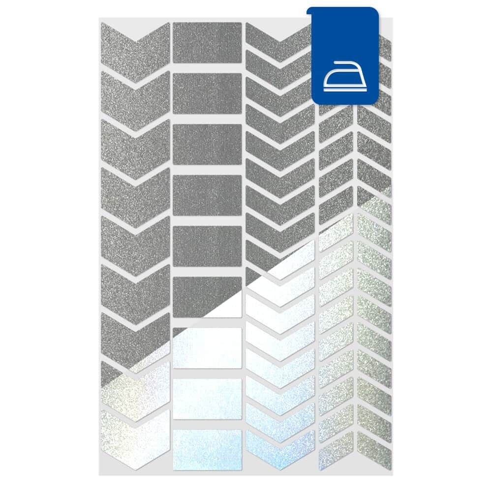 Reflektierendes Bügelbild-Set „Pfeile“, Farbe Schwarz, als Produktansicht