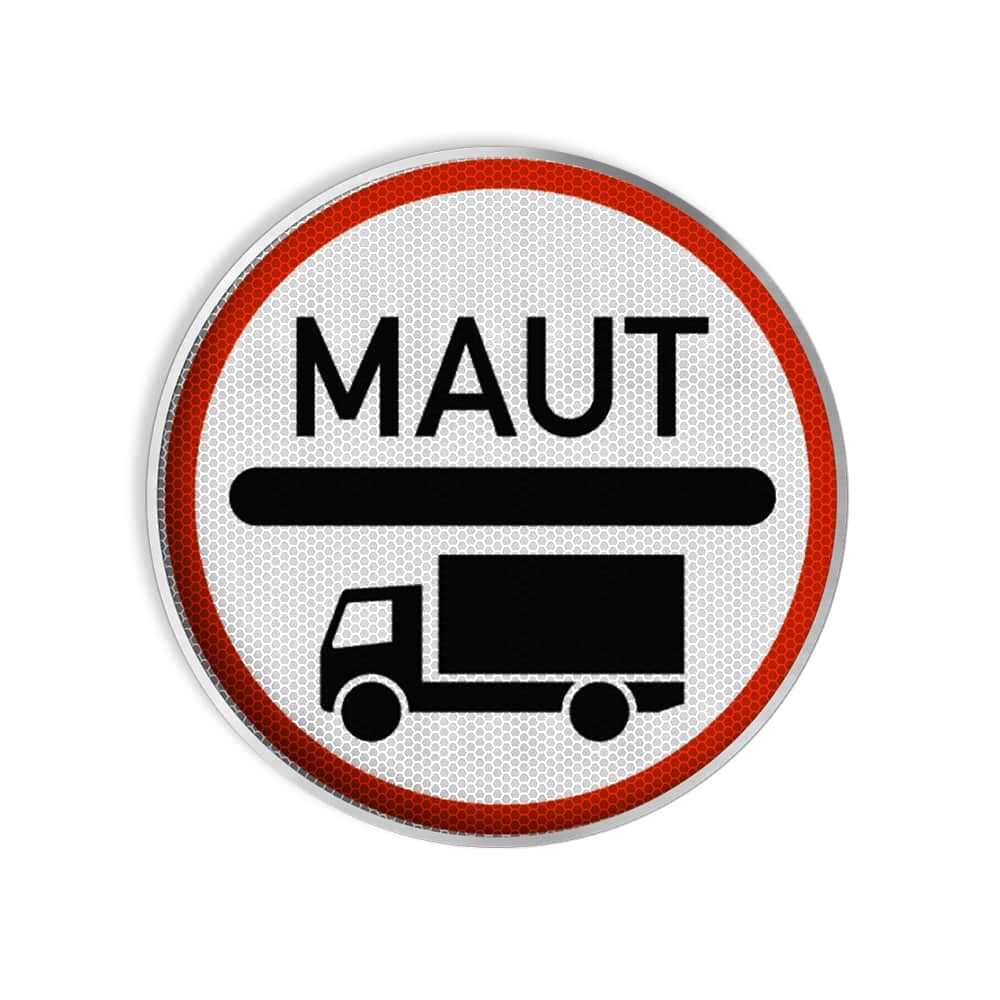 VZ 390 Mautpflicht nach dem Bundesfernstraßenmautgesetz RA 2 Ø 600 mm Alform