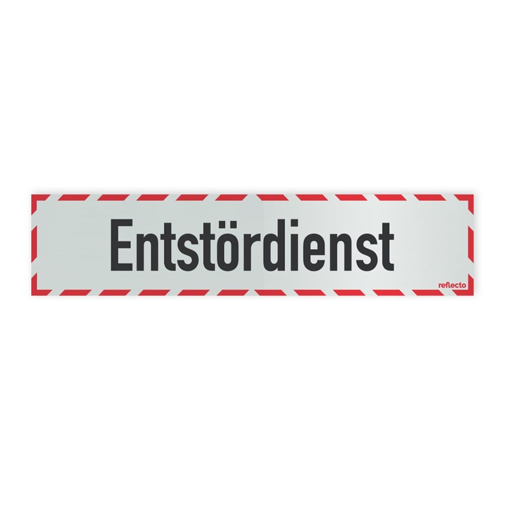 Reflecto Hinweisschild „Entstördienst“, mit weiß-rotem Rahmen