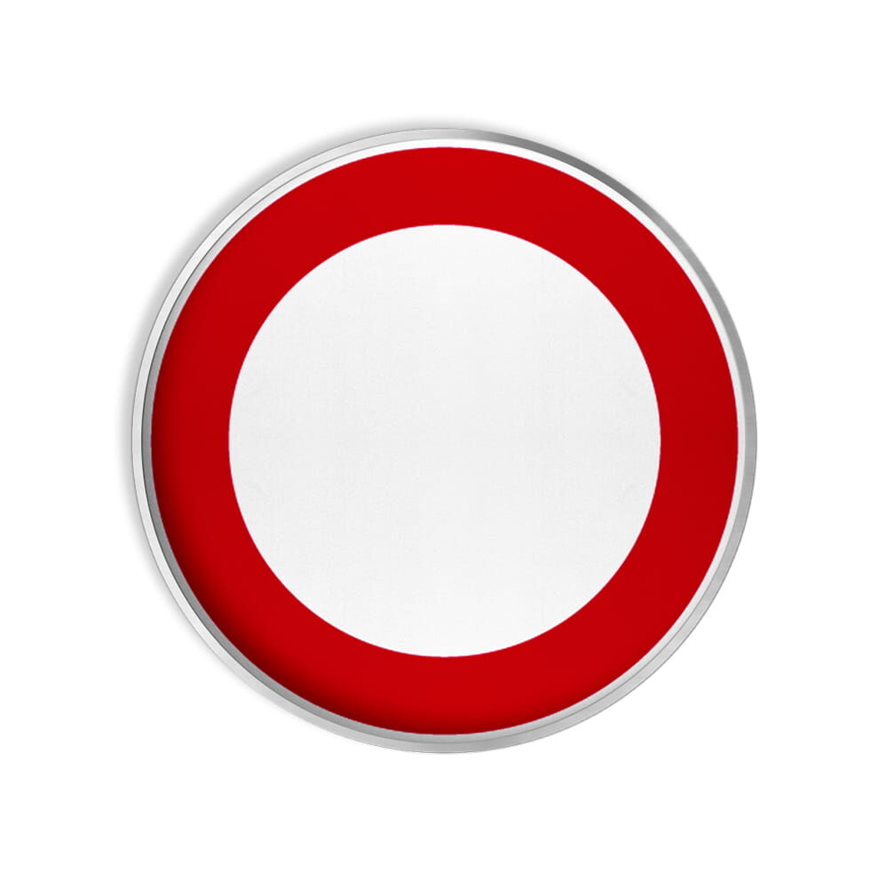 Verkehrszeichen 250 "erbot für Fahrzeuge alle Art". Alform Aluminium, RA1