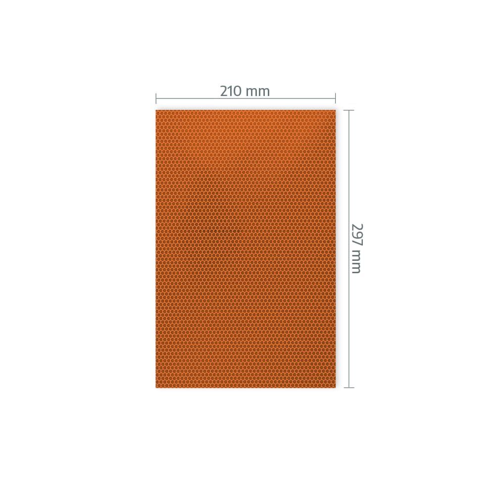 A4-Zuschnitt Orafol 5810 mit Maßangabe 210 × 297 mm