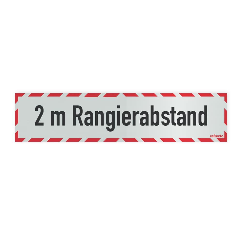 Reflecto Hinweisschild „2 m Rangierabstand“, mit weiß-rotem Rahmen