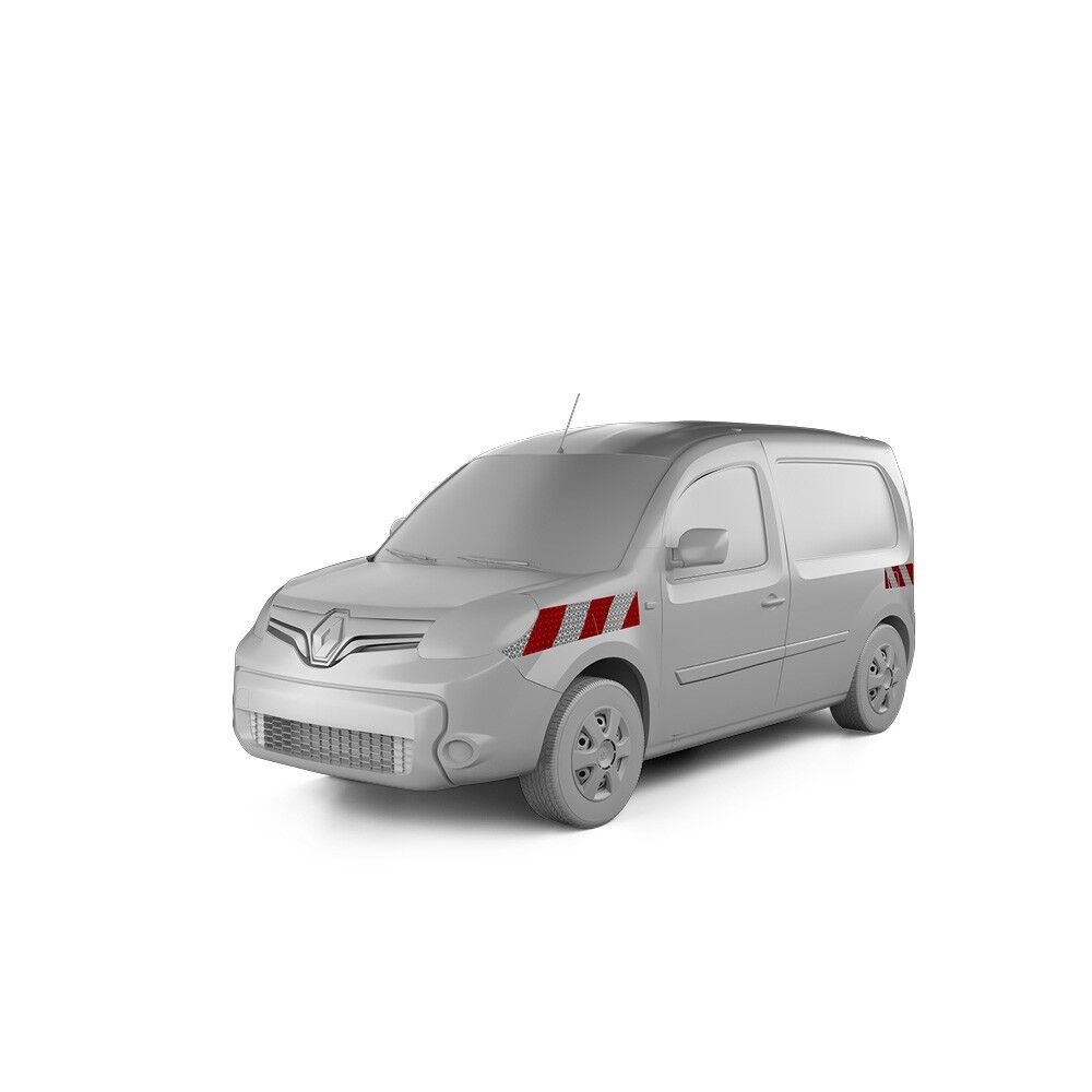 Renault Kangoo II Rapid mit Hecktür, ausgestattet mit Seitenwarnmarkierung, Baujahr 2013