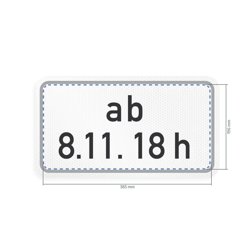 Overlay für Beschränkung ab Zeitpunkt mit Maßangaben 385×195 mm