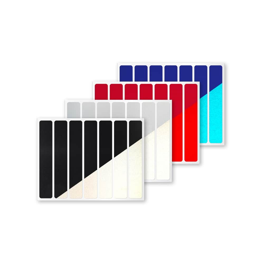 Reflexsticker Light Streifen in mehreren Farben auf Stickerbögen