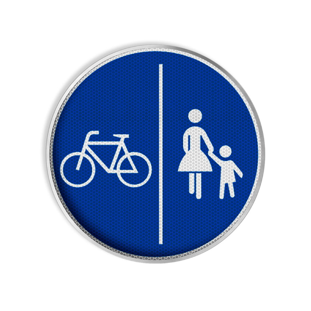 VZ 241-30 Getrennter Rad- und Gehweg, Radweg links VZ 241-30 Getrennter Rad- und Gehweg, Radweg links