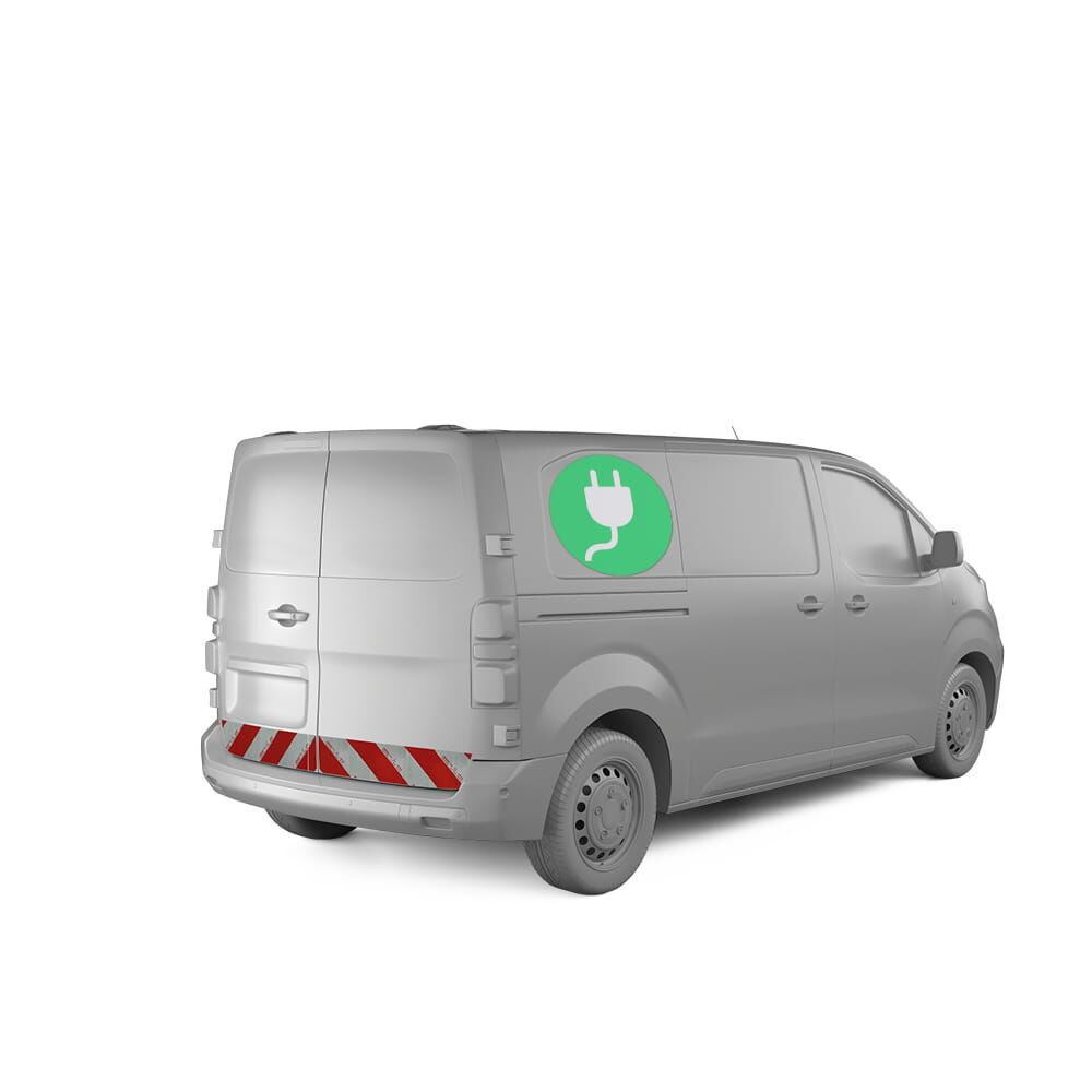 Opel Vivaro Electric mit Heckmarkierung in Hecktürenvariante, Baujahr 2024