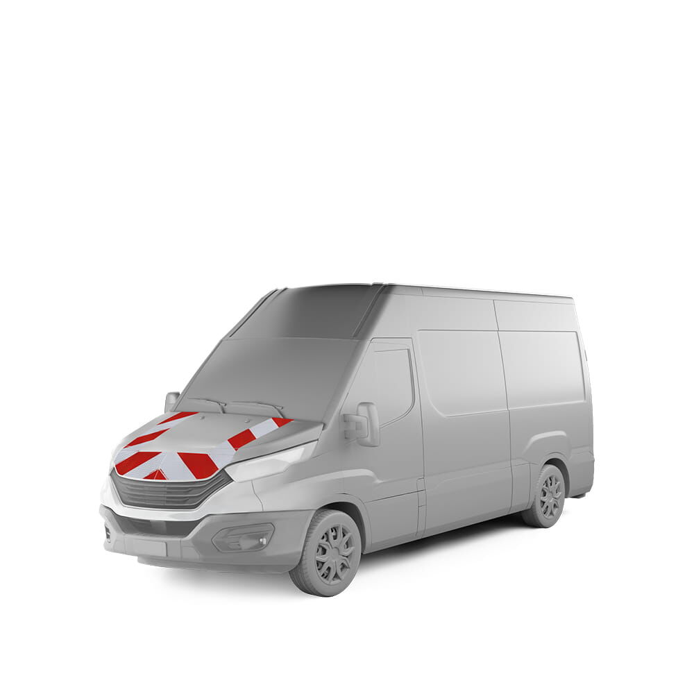 Iveco Daily, ausgestattet mit Frontwarnmarkierung nach BF3, Baujahr 2014