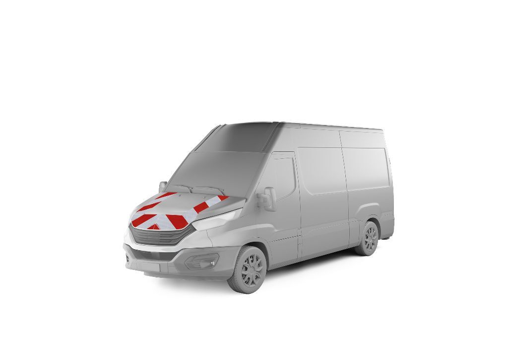 Iveco Daily, ausgestattet mit Frontwarnmarkierung nach BF3, Baujahr 2014