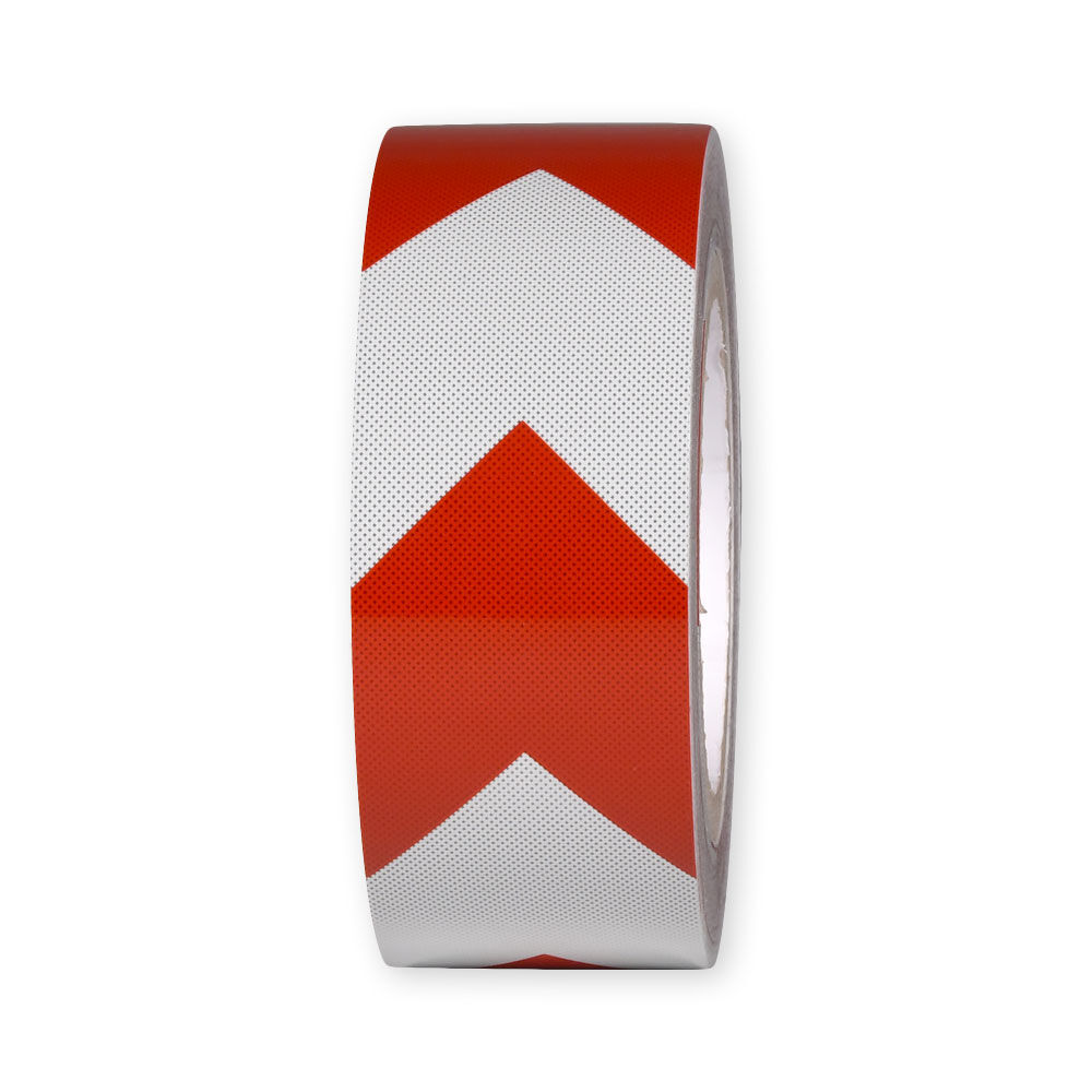 Rolle 5231M Chevron-Warnmarkierung rot-weiß, vertikales Pfeilmuster, 50 mm Breite