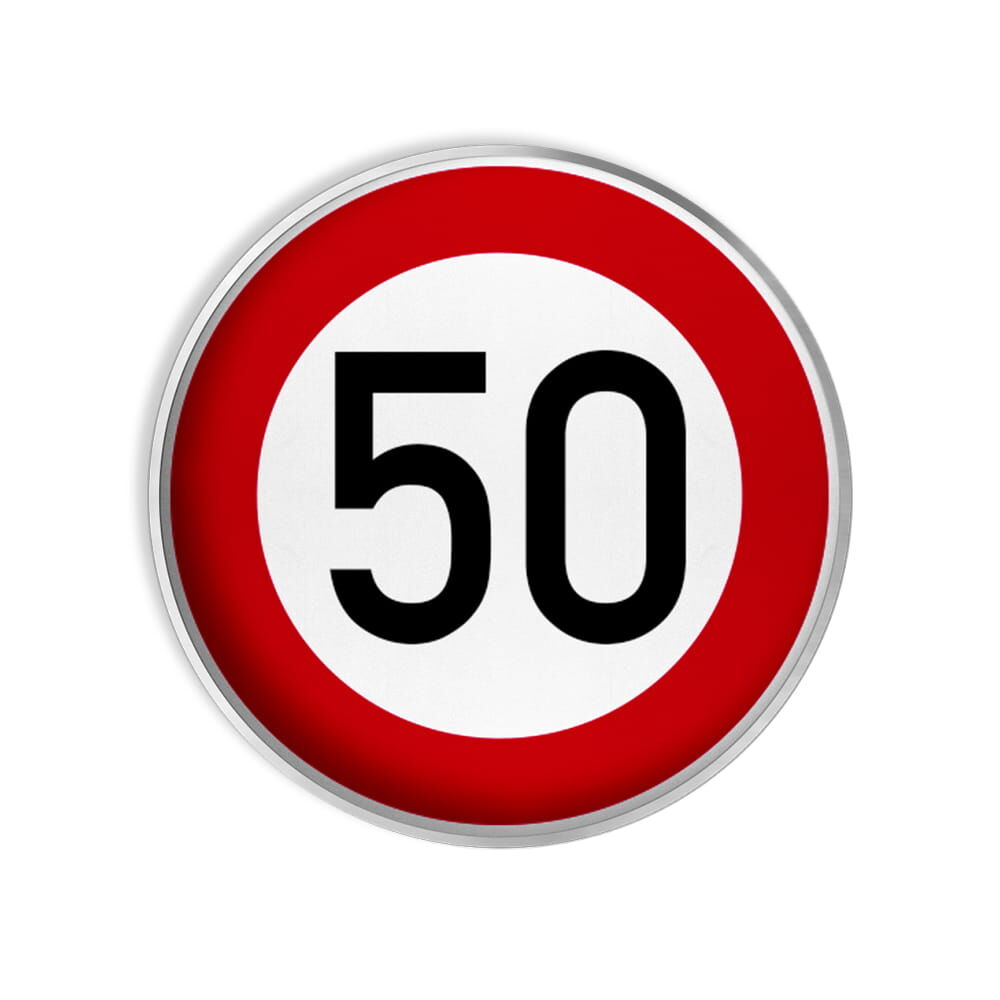 VZ 274-50 Zulässige Höchstgeschwindigkeit 50 km/h VZ 274-50 Zulässige Höchstgeschwindigkeit 50 km/h