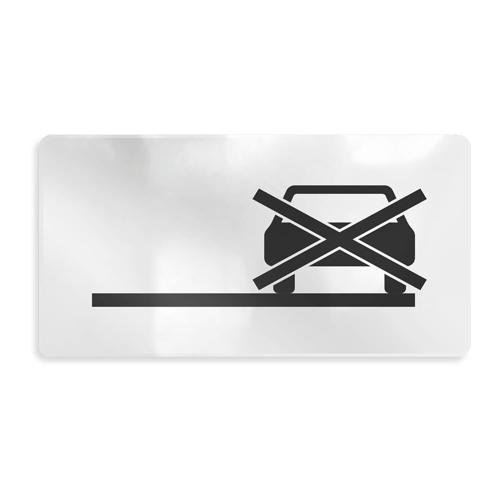 Ablösbares Zusatzschild-Overlay Halteverbot auf dem Seitenstreifen, transparent