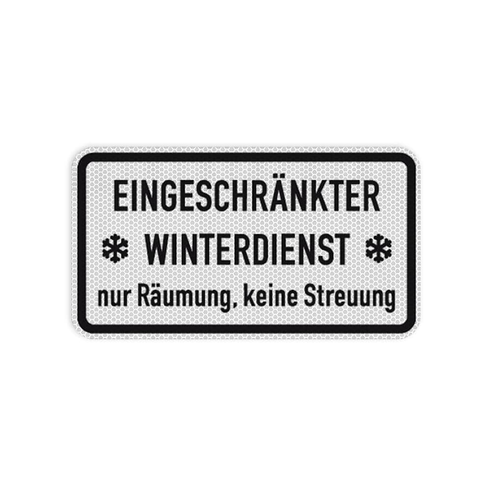VZ 2003 Eingeschränkter Winterdienst, nur Räumung, keine Streuung VZ 2003 Eingeschränkter Winterdienst, nur Räumung, keine Streuung