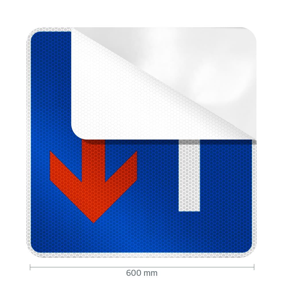 Zeichen 208 Vorrang vor dem Gegenverkehr, Ø 600 mm, selbstklebend (Ecke abgezogen)