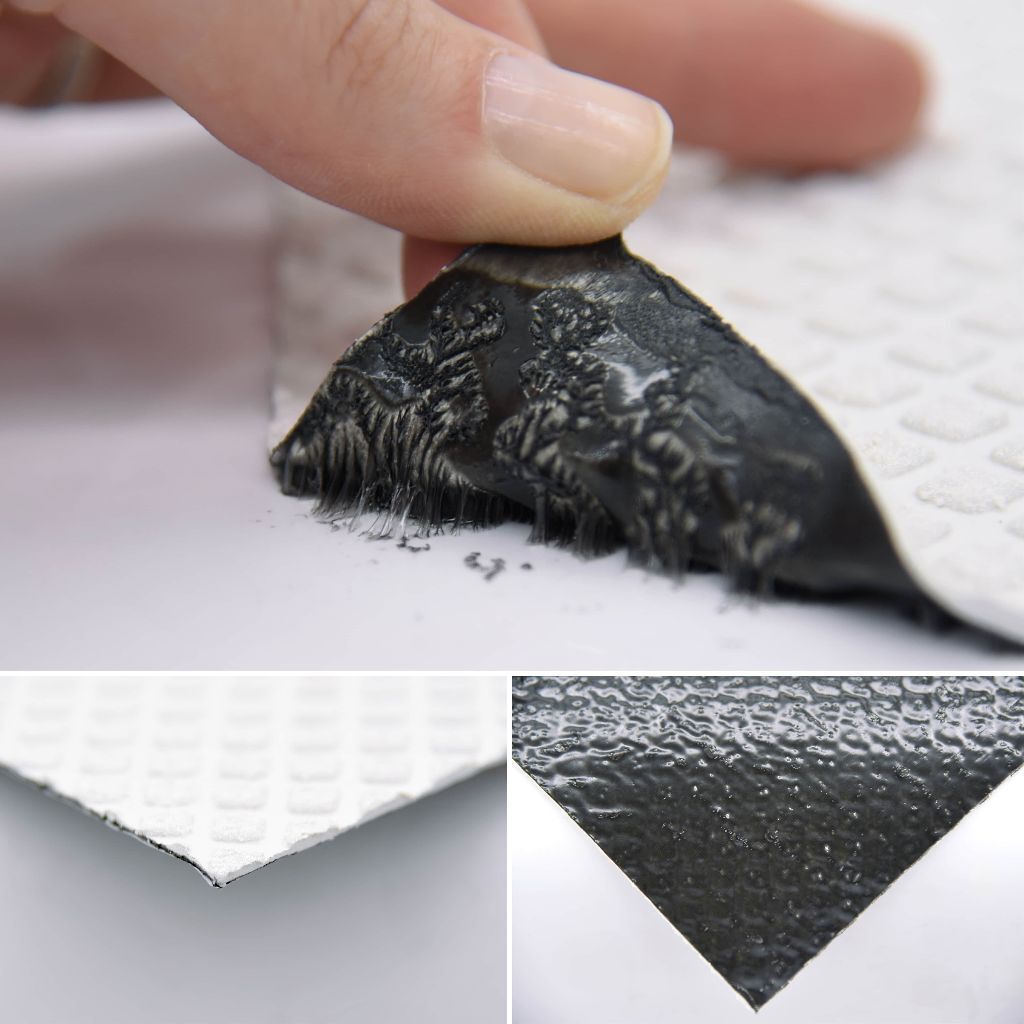 Detailcollage: 3M Stamark mit vorgestanztem Liner, Klebstoff und Haftankern