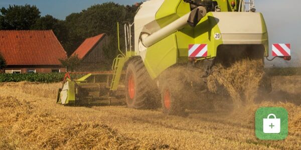 LaFo-Warntafel an Erntemaschine