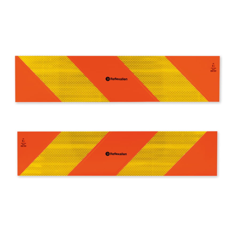 Reflexallen Heckwarntafel Halbmarkierungen reflektierend fluoreszierend auf Aluminium