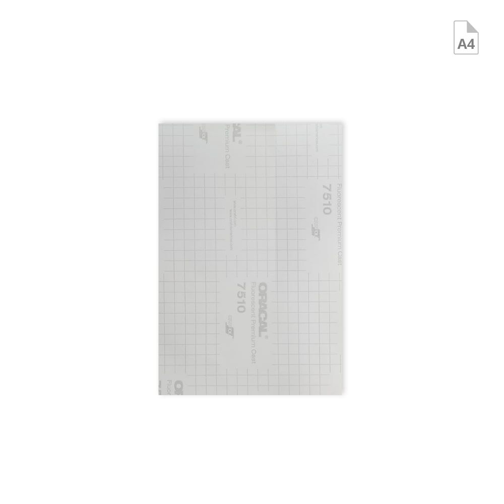 Rückseite A4-Bogen ORACAL 7510 mit kariertem Trägerpapier.