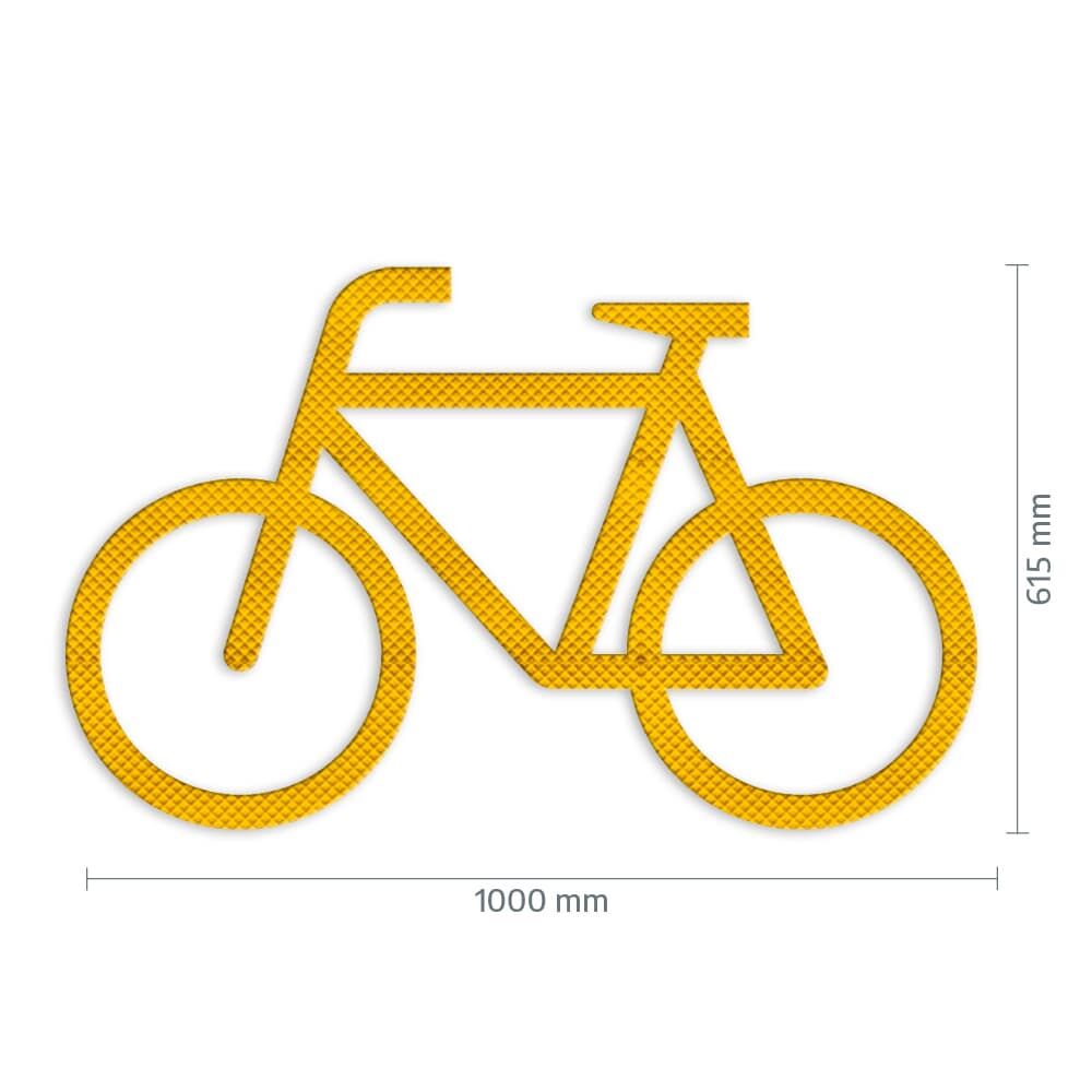Großes Fahrrad-Piktogramm (1000 × 615 mm) aus 3M Stamark A721