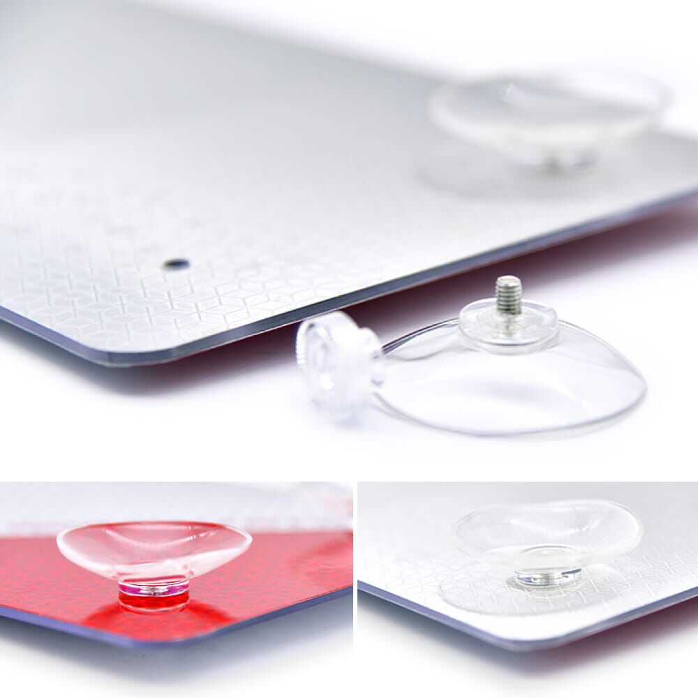 Detailaufnahme: Reflecto 5921M Kfz-Warnmarkierung mit montiertem Saugnapf