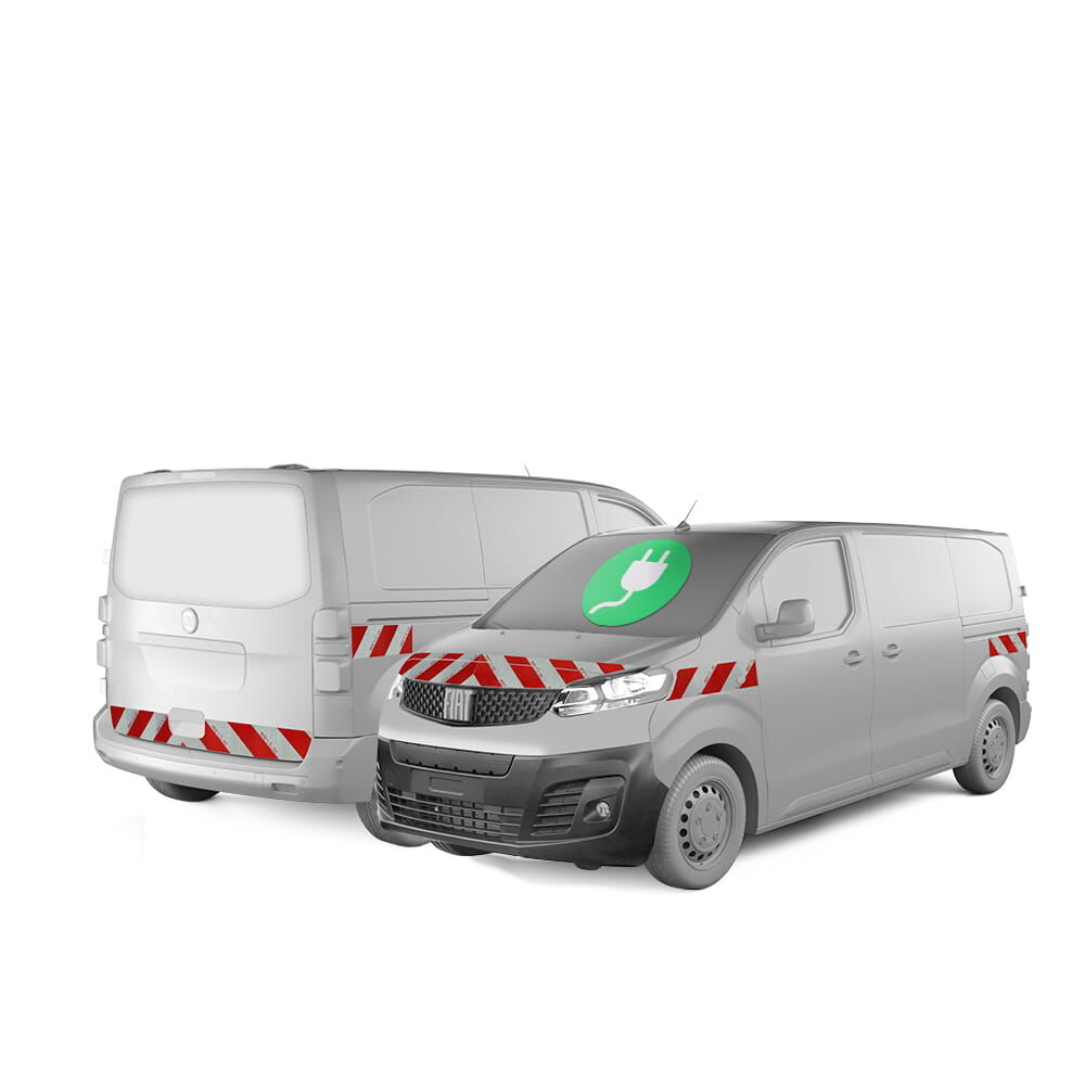 Fiat E-Scudo Warnmarkierung ab 08-2024 Heckklappe Komplettsatz