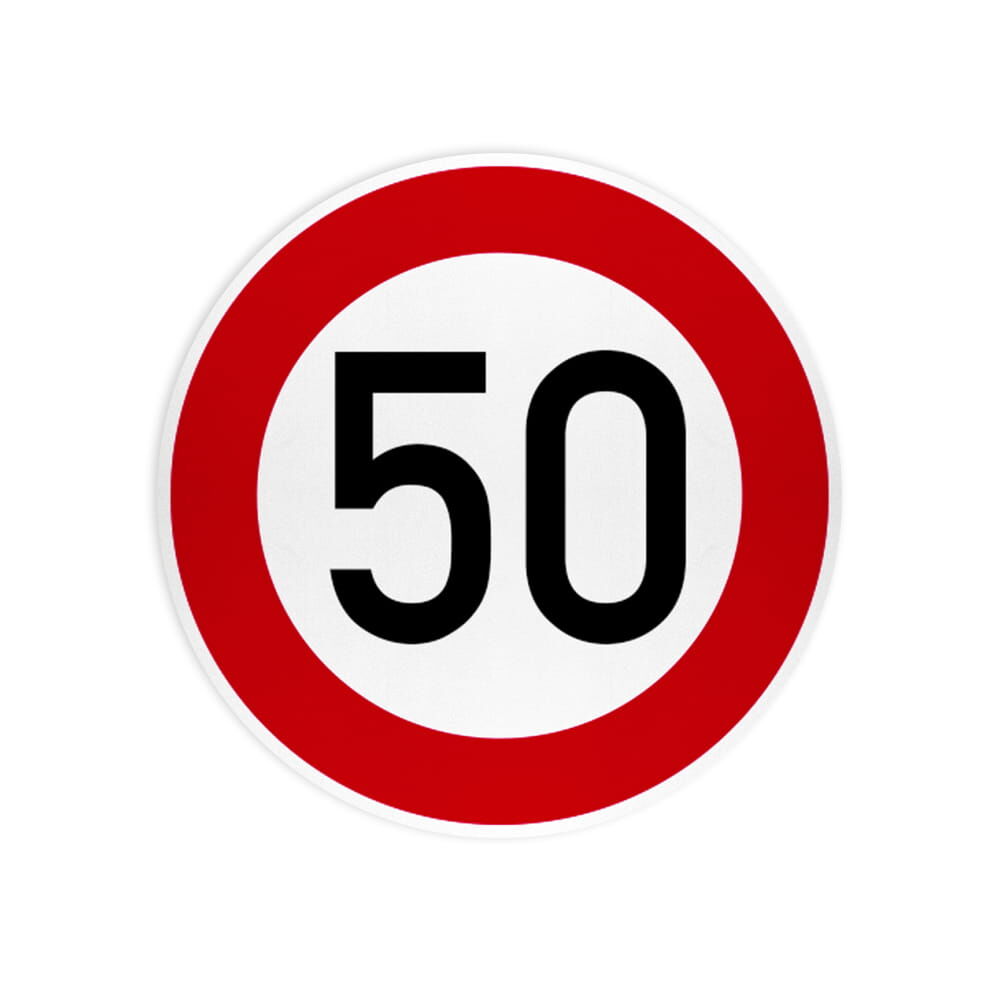 VZ 274-50 Zulässige Höchstgeschwindigkeit 50 km/h VZ 274-50 Zulässige Höchstgeschwindigkeit 50 km/h