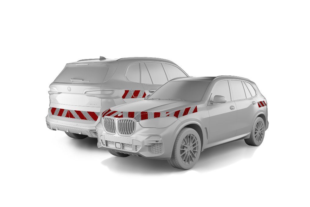 BMW X5 G05 mit Komplettwarnmarkierungssatz, Baujahr 2018