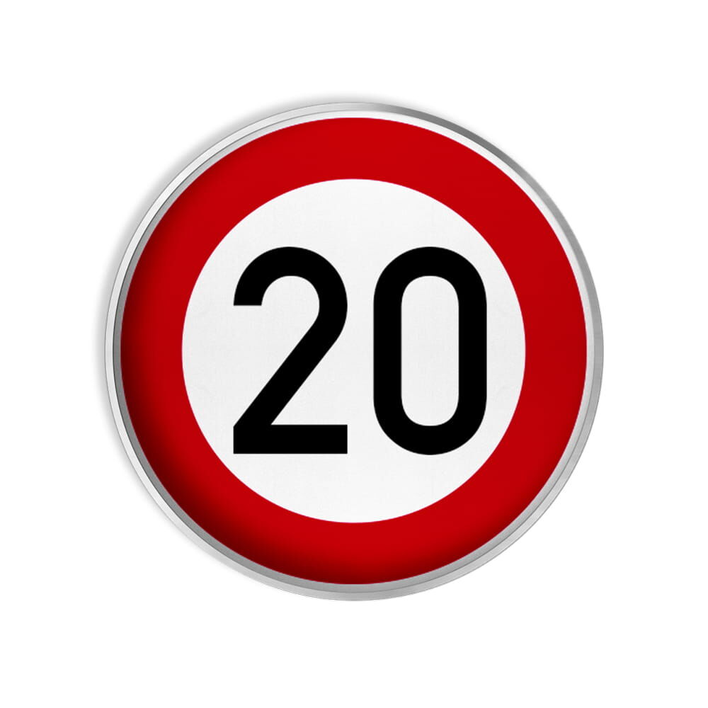 VZ 274-20 Zulässige Höchstgeschwindigkeit 20 km/h VZ 274-20 Zulässige Höchstgeschwindigkeit 20 km/h