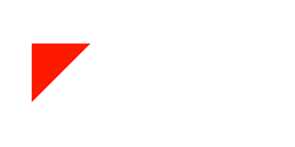 Eine Quadratische Fläche diagonal geteilt durch oberes, linkes rotes Dreieck und unteres, rechtes weißes Dreieck