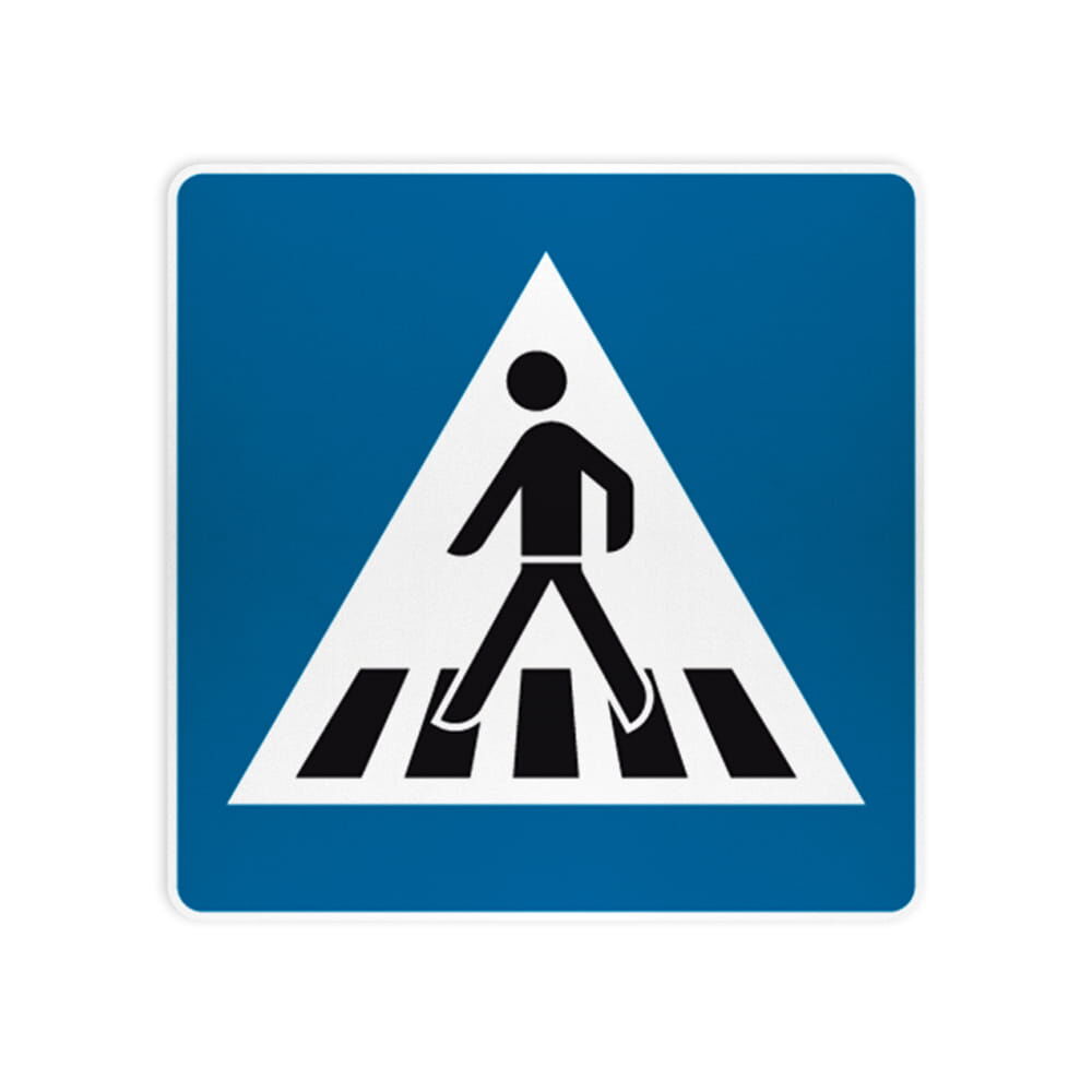 VZ 350-10 Fußgängerüberweg Aufstellung rechts VZ 350-10 Fußgängerüberweg Aufstellung rechts