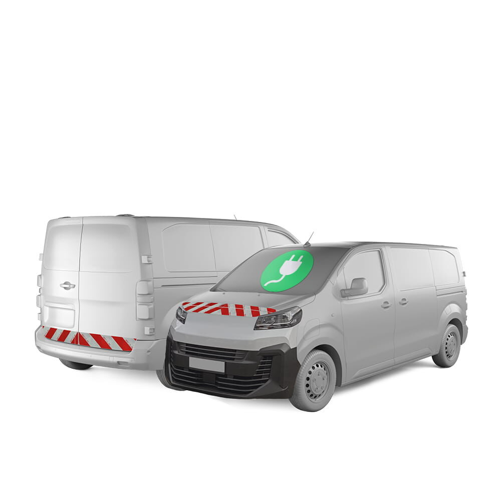 Toyota Proace Electric Duty mit Front- und Heckmarkierung, Baujahr 2024