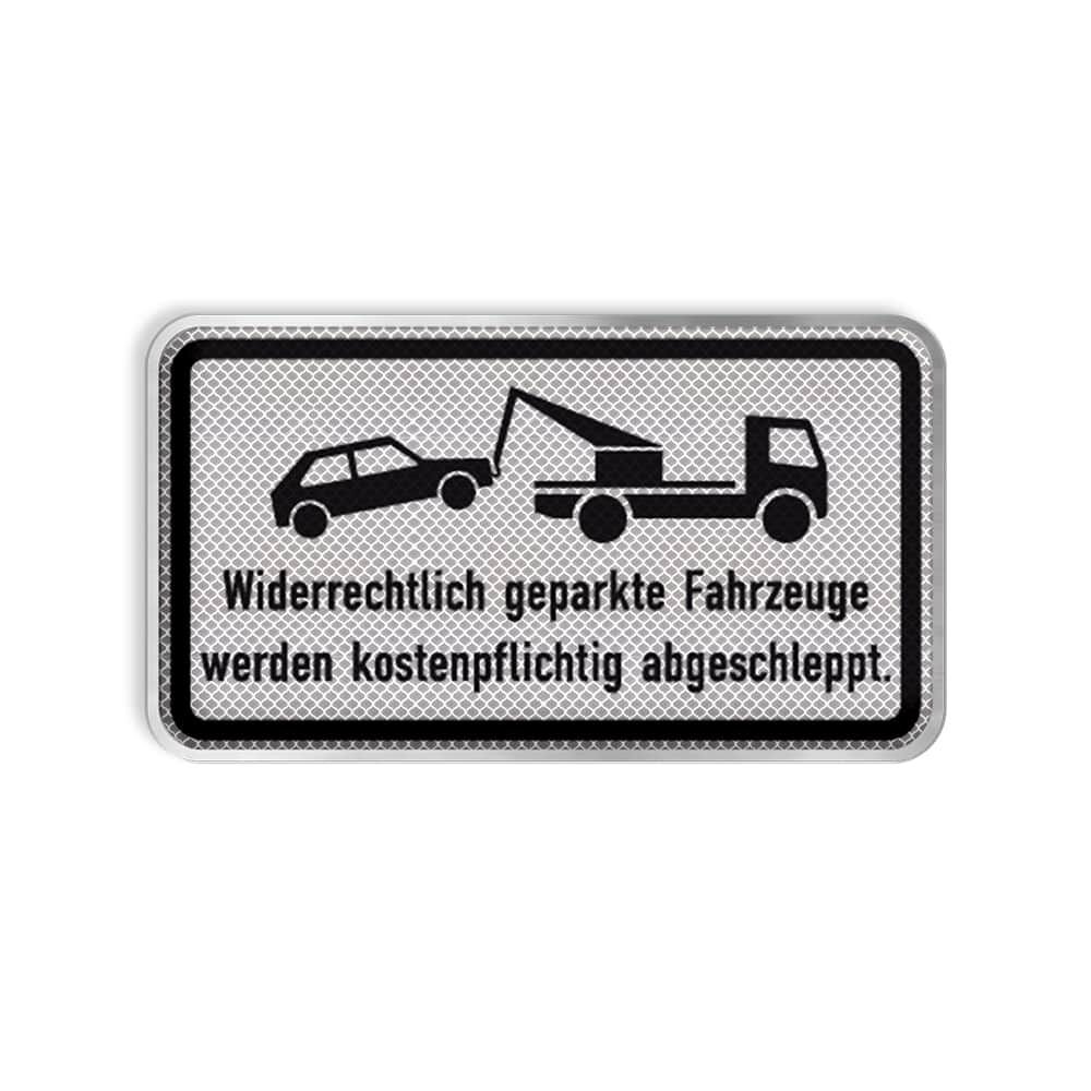 VZ 2429 Widerrechtlich geparkte Fahrzeuge werden kostenpflichtig abgeschleppt