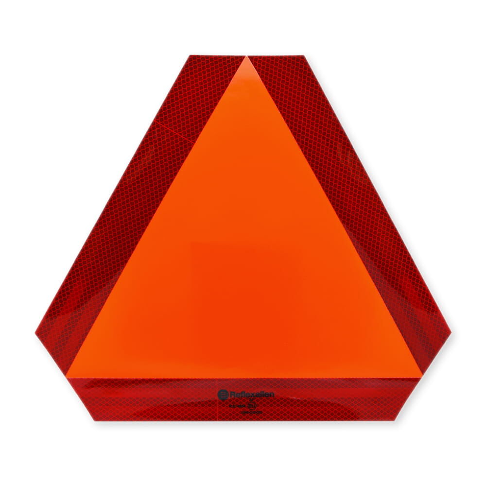 Warntafel ECE 69 für langsam fahrende Fahrzeuge, selbstklebend, rot-orange