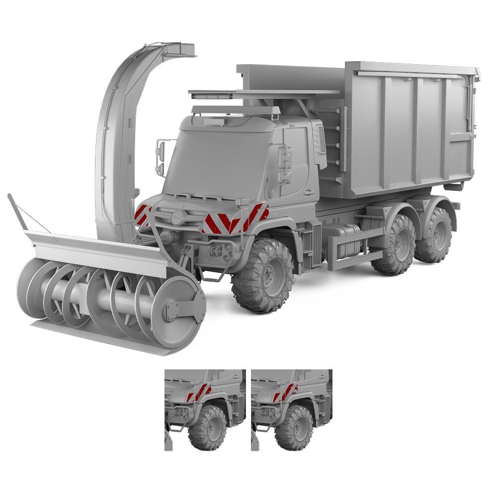 Mercedes Unimog U530 ab 2013 mit Variantenvorschau zwischen Model mit Blinker oder ohne Blinker