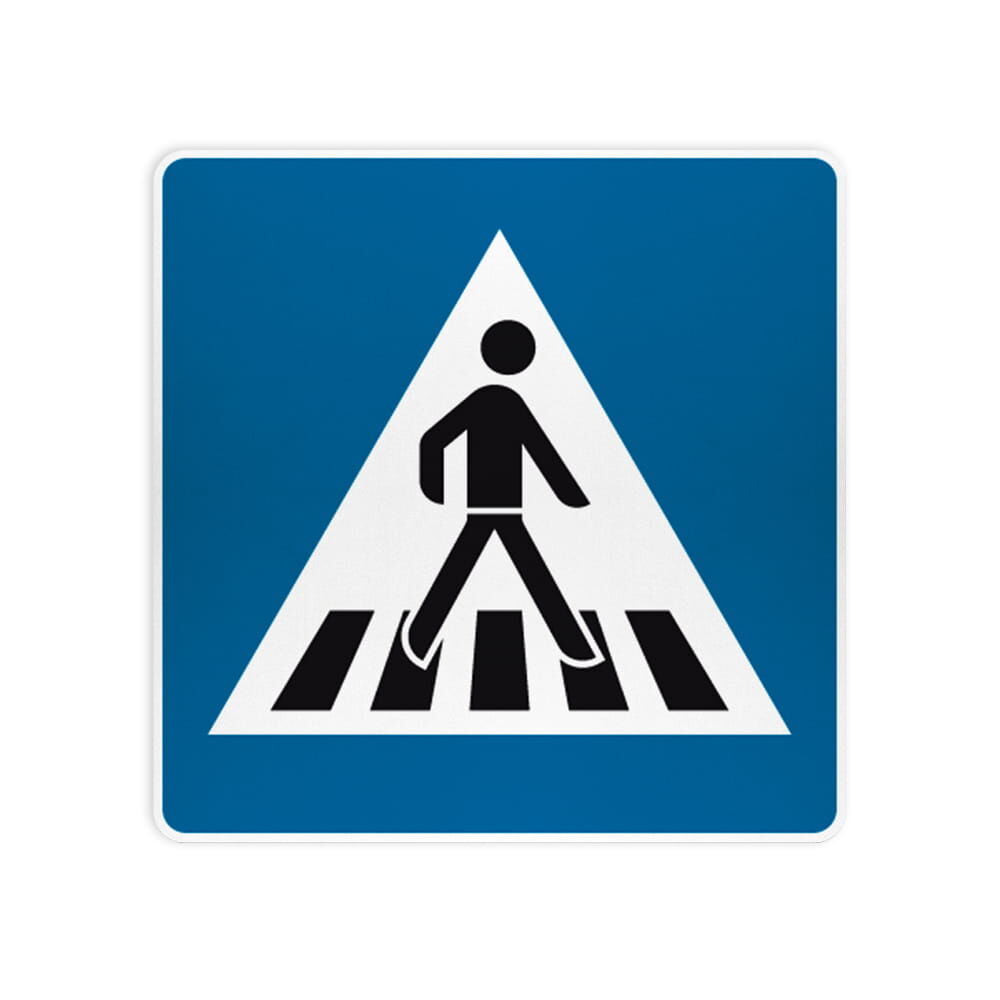 VZ 350-20 Fußgängerüberweg Aufstellug links VZ 350-20 Fußgängerüberweg Aufstellug links