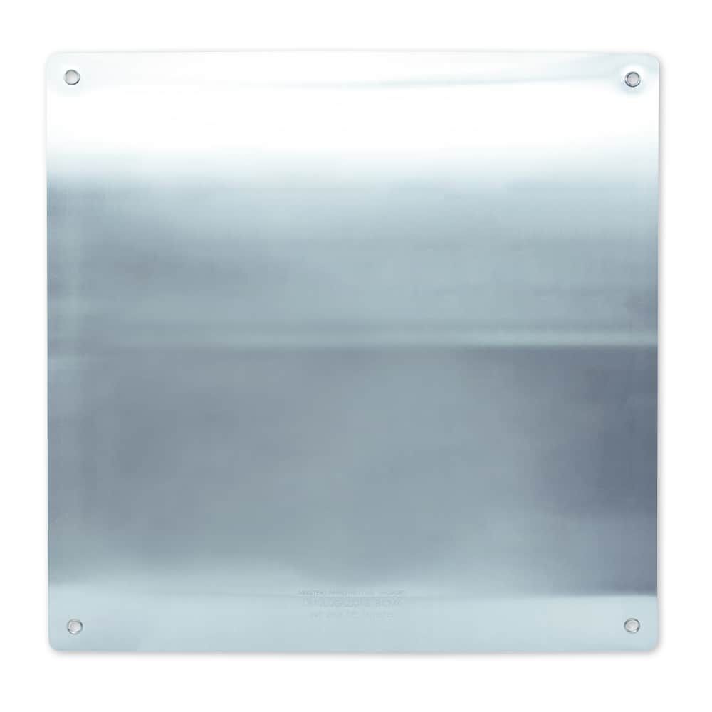 Rückseite der Warntafel für Italien: Aluminiumplatte mit vier Befestigungsösen