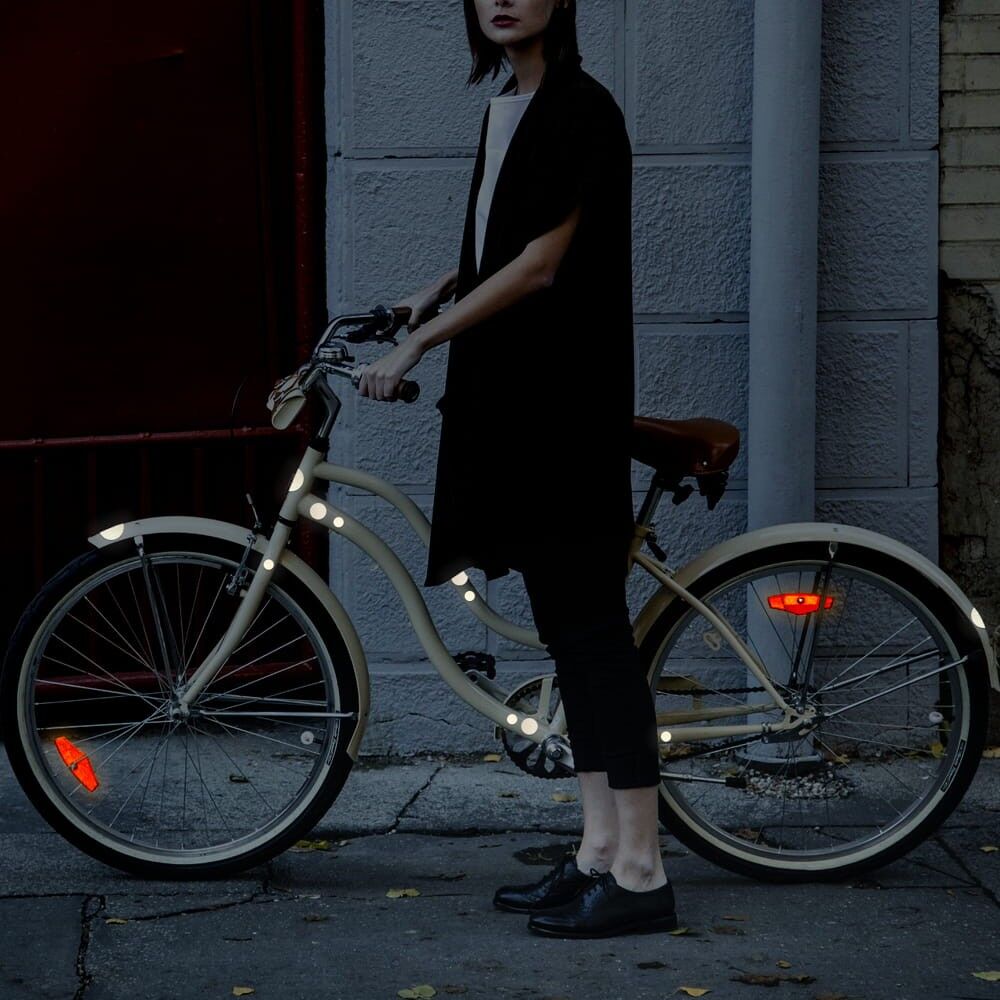 Reflexsticker Light Punkte erhöhen die Sichtbarkeit am Fahrrad bei Dunkelheit