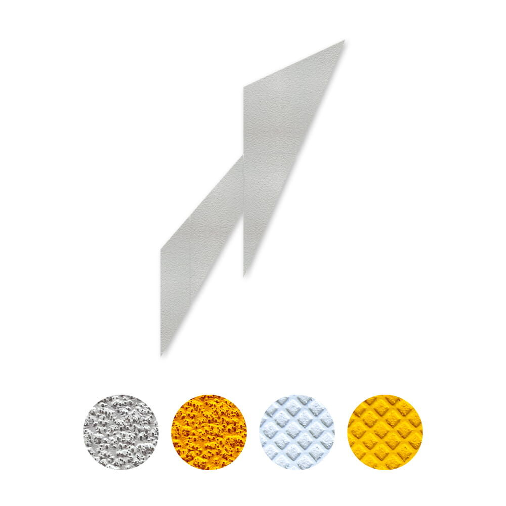 Selbstklebender Pfeil "Vorankündigung Rechts", erhältlich in weiß & gelb, Verkehrsklasse P6 oder P7