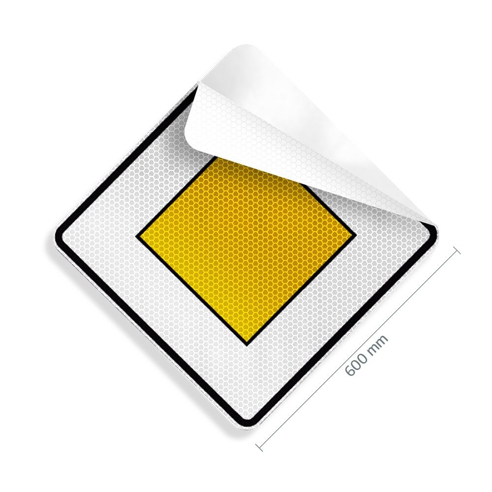 VZ 306 RA2, 600 mm, Aluminium-Ronde mit Maßangabe