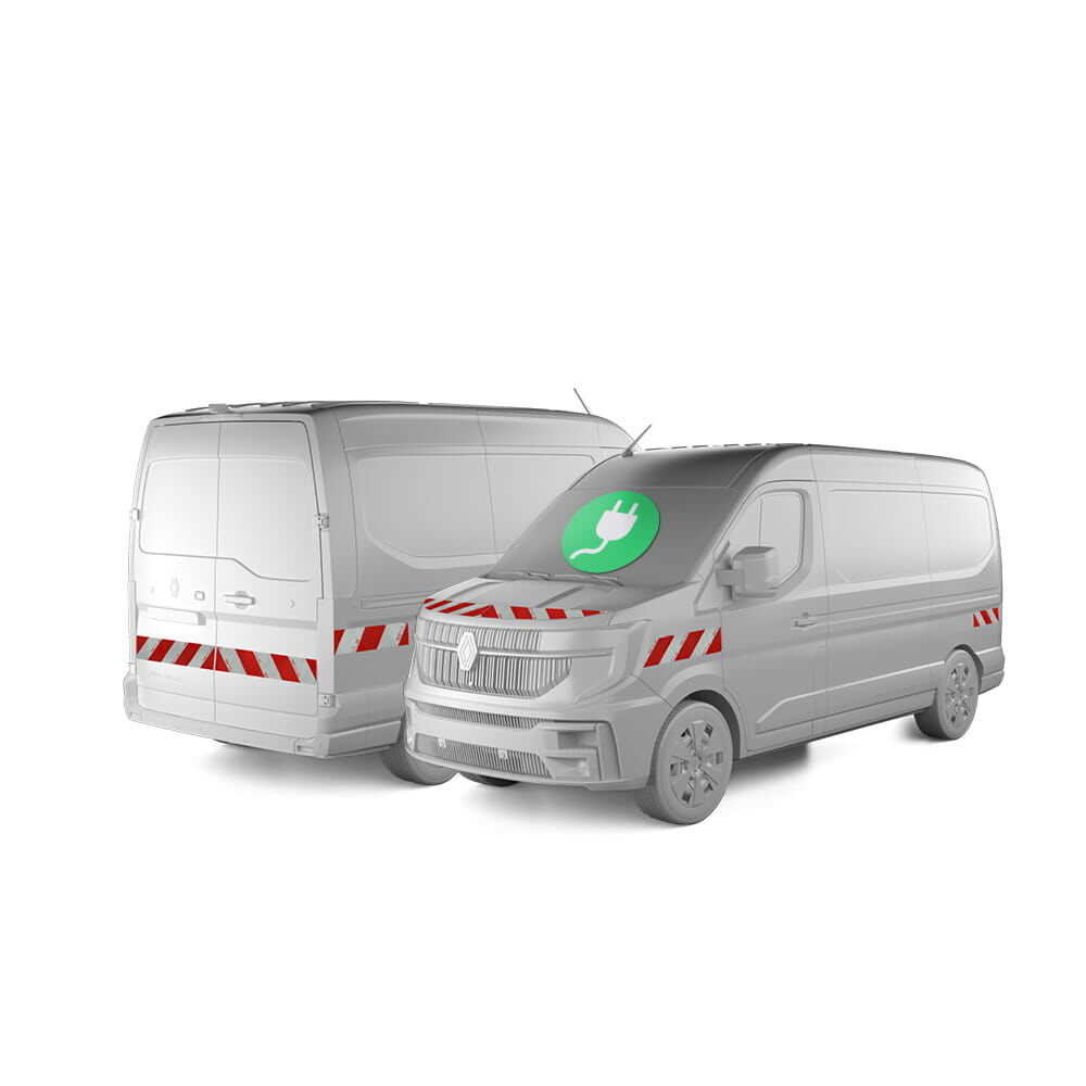 Renault Master E-Tech Elektrisch Warnmarkierung ab 10-2024 Hecktür Komplettsatz