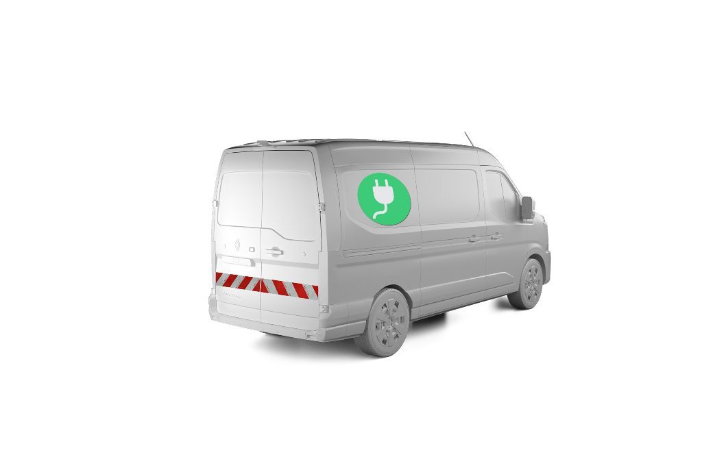 Renault Master E-Tech Elektrisch Warnmarkierung ab 10-2024 Hecktür Heckmarkierung