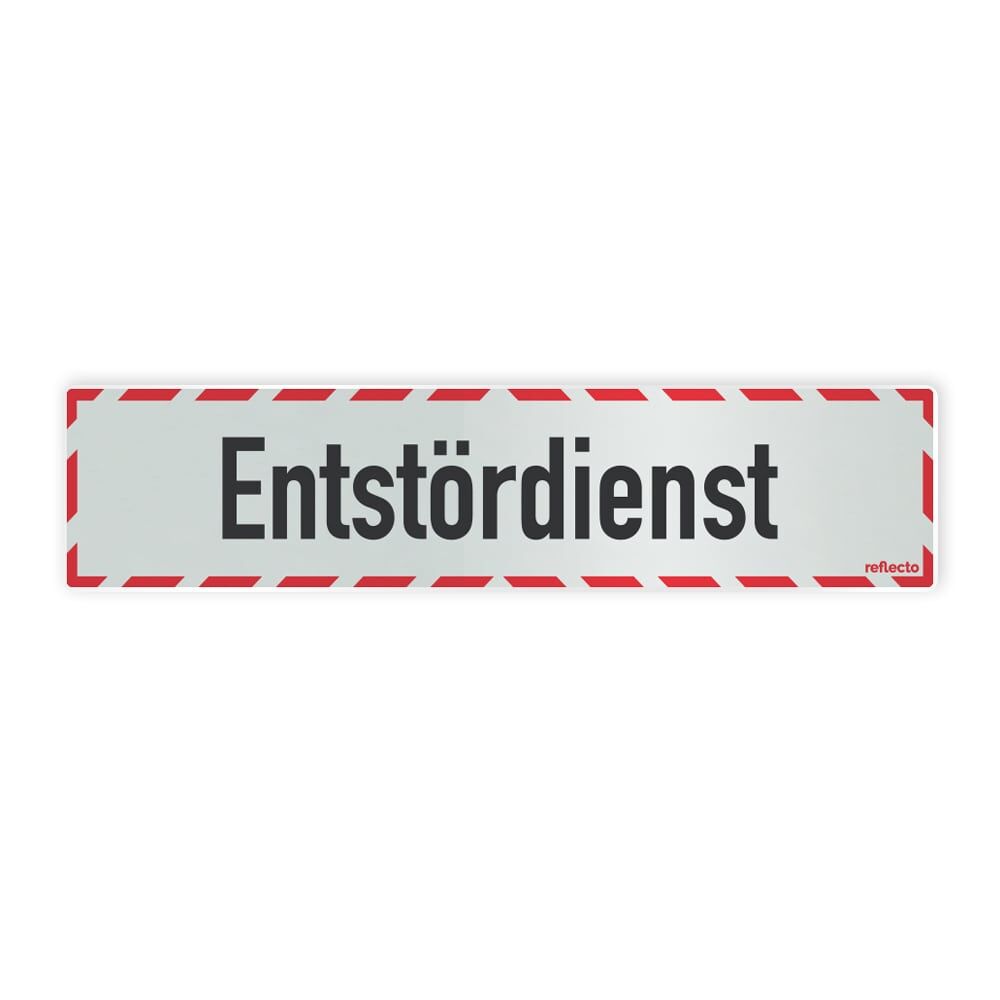 Hinweisschild Entstördienst selbsthaftend+ 90 x 400 mm